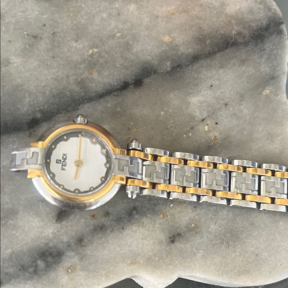 Fendi Two-Tone Silver and Gold Watch for parts or repair